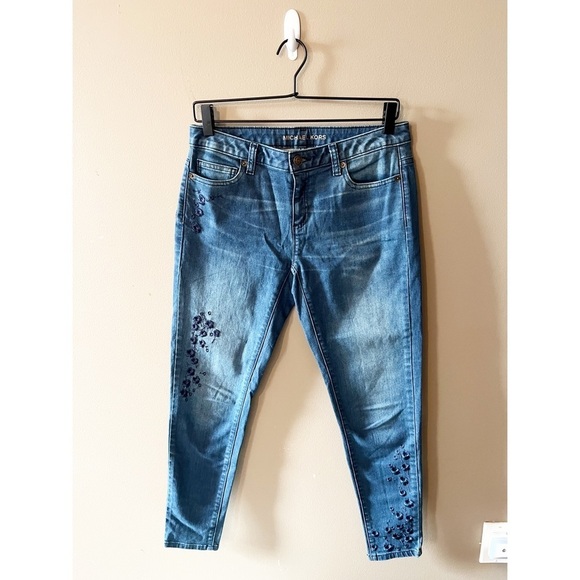 Michael Kors Denim - Michael Kors Embroidered Izzy Skinny Jeans